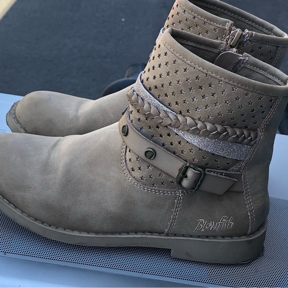 BLOWFISH B152 Womens Tan Faux Leather Zip Close Ankle Bootie Boots Size 3 - Picture 3 of 10